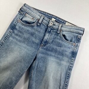 Rag Bone Women's Size 27 Cloudy Mid Rise Flare Jeans Split Hem Light Wash